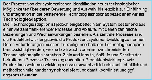 Synchronisierte Technologieadaption Synchronisierte Technologieadaption