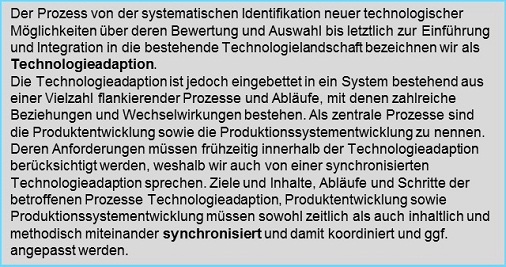 Synchronisierte Technologieadaption